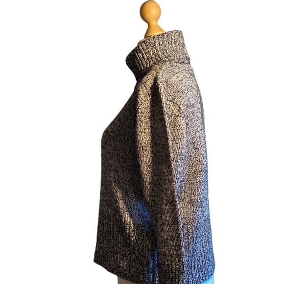 Basler Black and White Tweed Heavy Knit Turtleneck Size 16 NWOT - Picture 2 of 8